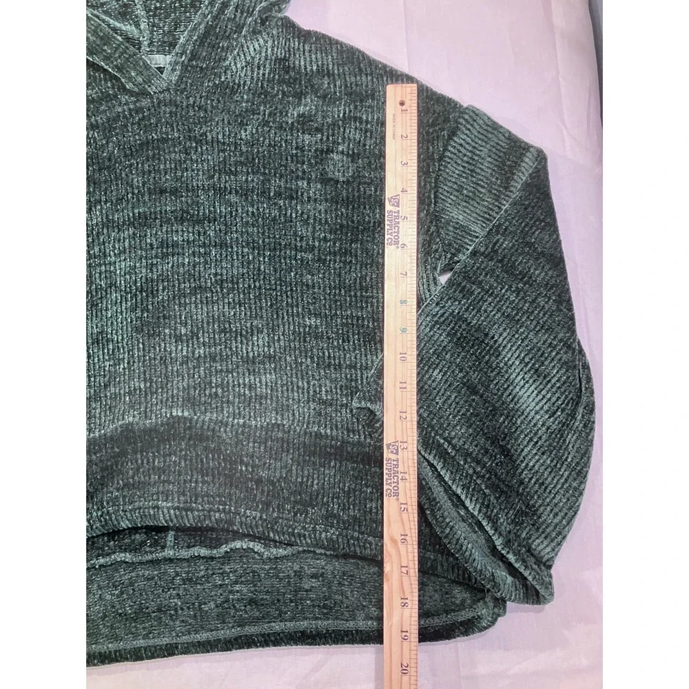 Gilligan & O'Malley Dark Green Chenille Ribbed Hoodie Sleepwear XS RN17730 - Picture 2 of 7